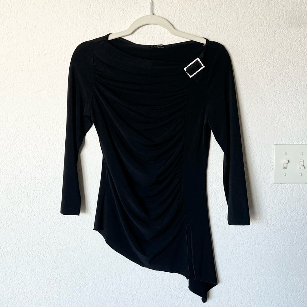 Vintage Y2K 2000s mcbling asymmetrical hem sexy top